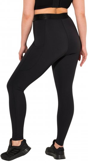 Ulla Popken Lightfit Quick Drying Leggings Black - Jeans & Broeken in Grote Maten – Plus Size - 
