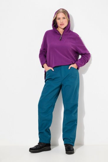Ulla Popken Softshell Triple Function Fleece Lined Pants Dark Petrol Sapphire Blue - Broeken - Dames broeken in grote maten