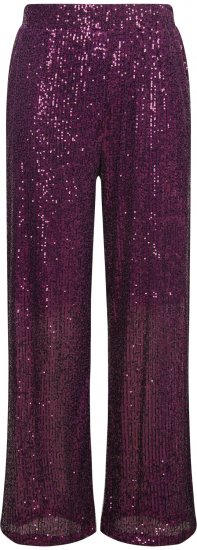 Ulla Popken Wide Leg Sequined Pants Mulberry - Jeans & Broeken in Grote Maten – Plus Size - 