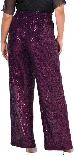 Ulla Popken Wide Leg Sequined Pants Mulberry - Jeans & Broeken in Grote Maten – Plus Size - 
