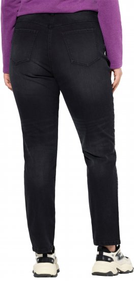 Ulla Popken Rhinestone Detail Stretch Fit Jeans Black - Jeans & Broeken in Grote Maten – Plus Size - 
