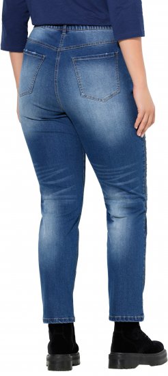 Ulla Popken Rhinestone Detail Stretch Fit Jeans Denim Blue - Jeans & Broeken in Grote Maten – Plus Size - 