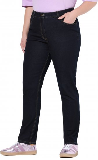 Ulla Popken Stretch Fit Jeans Dark Blue Denim - Jeans & Broeken in Grote Maten – Plus Size - 