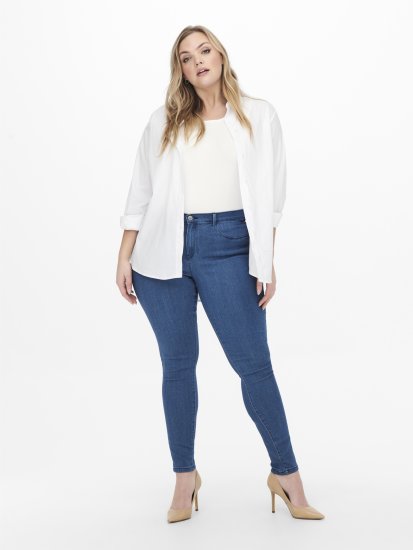 Only Carmakoma Thunder Life Skinny Fit Jeans Blue Denim - Jeans & Broeken in Grote Maten – Plus Size - 