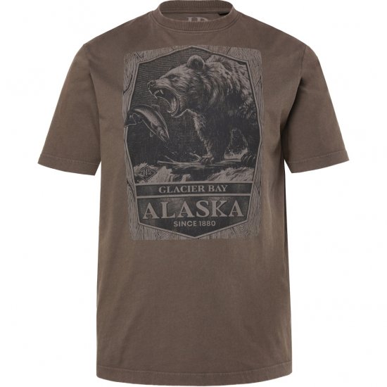 JP1880 T-Shirt Short Sleeve Alaska Dark Brown - T-shirts - Grote Maten T-shirts Heren