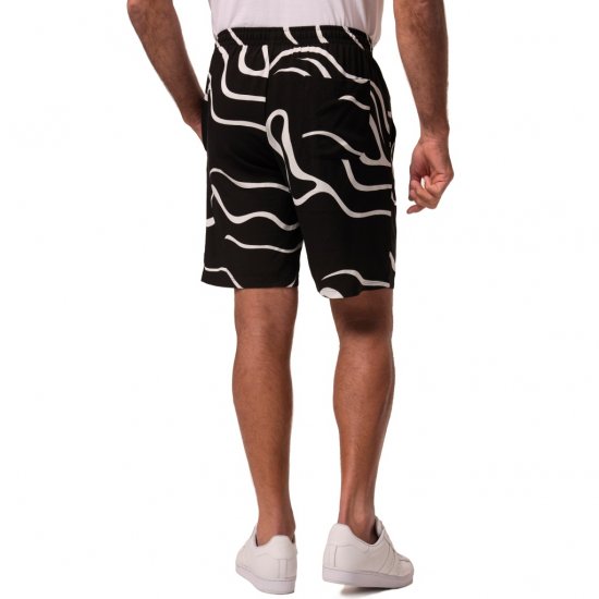 JP1880 Bermuda Shorts Soft Viscose All-over Print Black - Korte broeken - Grote Maten Korte Broeken Heren