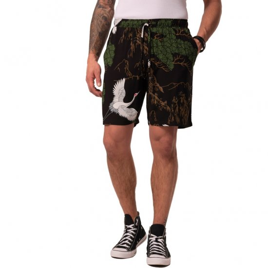 JP1880 Bermuda Shorts All-over Print Black - Korte broeken - Grote Maten Korte Broeken Heren