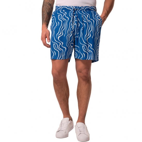 JP1880 Bermuda Shorts All-over Print Royal Blue - Korte broeken - Grote Maten Korte Broeken Heren