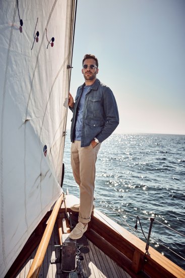 JP1880 Fine Lamb Leather Jacket Deep Sea Blue - Jassen - Grote Maten Herenjassen
