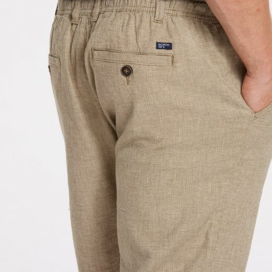 North Latitude 41106 Linen Shorts Beige - Korte broeken - Grote Maten Korte Broeken Heren