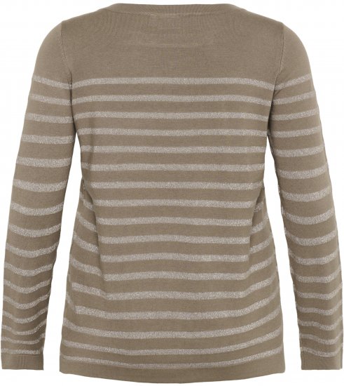 Kaffe Curve Linia Boatneck Pullover Morel Melange with Silver Lurex - Gebreide truien - 