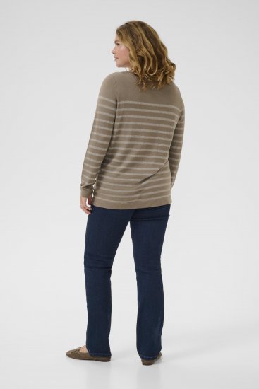 Kaffe Curve Linia Boatneck Pullover Morel Melange with Silver Lurex - Gebreide truien - 