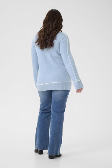 Kaffe Curve Jina Knit Pullover Powder Blue Melange - Gebreide truien - 