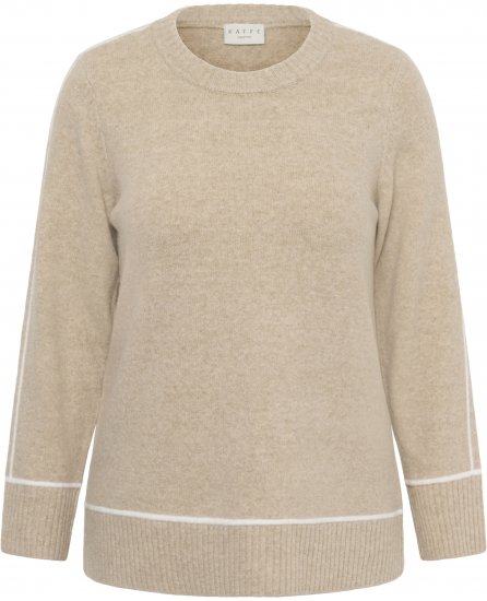 Kaffe Curve Jina Knit Pullover Feather Grey Melange - Gebreide truien - 
