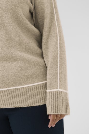 Kaffe Curve Jina Knit Pullover Feather Grey Melange - Gebreide truien - 