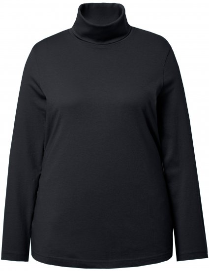 Ulla Popken Basic Long Sleeve Slim Fit Turtleneck Black - Sweaters & hoodies - 