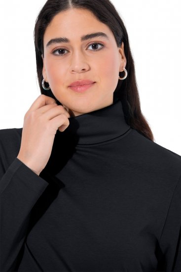 Ulla Popken Basic Long Sleeve Slim Fit Turtleneck Black - Sweaters & hoodies - Warme Sweatshirts, Hoodies & Truien