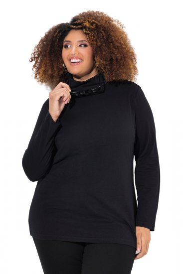 Ulla Popken Basic Long Sleeve Slim Fit Turtleneck Black - Sweaters & hoodies - Warme Sweatshirts, Hoodies & Truien
