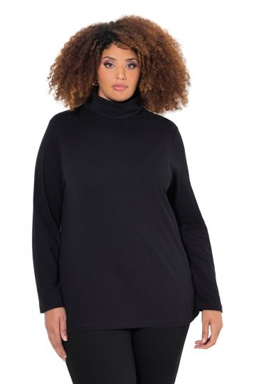 Ulla Popken Basic Long Sleeve Slim Fit Turtleneck Black - Sweaters & hoodies - Warme Sweatshirts, Hoodies & Truien