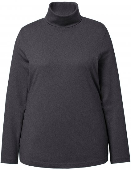 Ulla Popken Basic Long Sleeve Slim Fit Turtleneck Charcoal Grey Melange - Sweaters & hoodies - 