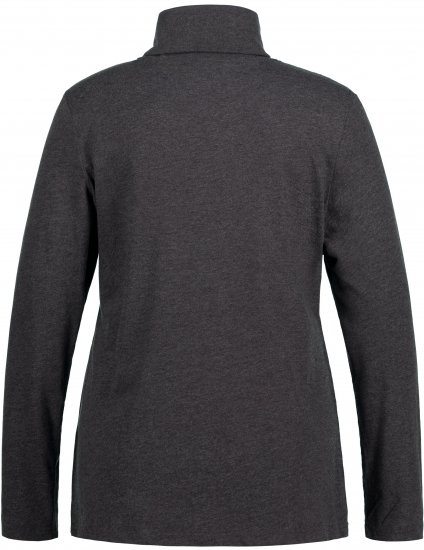 Ulla Popken Basic Long Sleeve Slim Fit Turtleneck Charcoal Grey Melange - Sweaters & hoodies - 