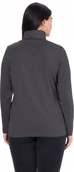 Ulla Popken Basic Long Sleeve Slim Fit Turtleneck Charcoal Grey Melange - Sweaters & hoodies - 