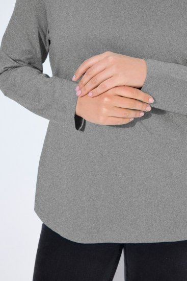 Ulla Popken Basic Long Sleeve Slim Fit Turtleneck Light Grey Melange - Sweaters & hoodies - Warme Sweatshirts, Hoodies & Truien