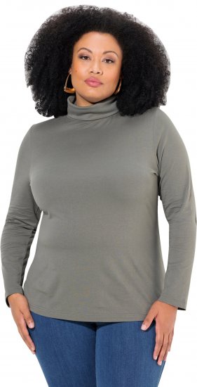 Ulla Popken Basic Long Sleeve Slim Fit Turtleneck Grey - Sweaters & hoodies - 