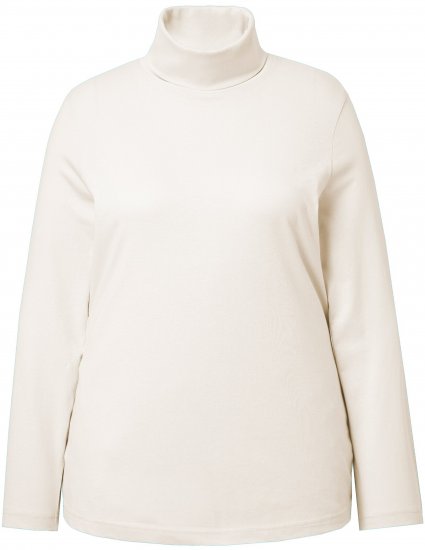 Ulla Popken Basic Long Sleeve Slim Fit Turtleneck Natural - Sweaters & hoodies - 
