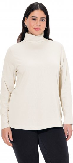 Ulla Popken Basic Long Sleeve Slim Fit Turtleneck Natural - Sweaters & hoodies - 