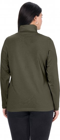 Ulla Popken Basic Long Sleeve Slim Fit Turtleneck Olive - Sweaters & hoodies - 