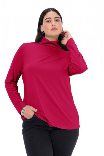 Ulla Popken Basic Long Sleeve Slim Fit Turtleneck Red - Sweaters & hoodies - Warme Sweatshirts, Hoodies & Truien