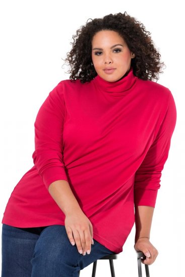 Ulla Popken Basic Long Sleeve Slim Fit Turtleneck Red - Sweaters & hoodies - Warme Sweatshirts, Hoodies & Truien