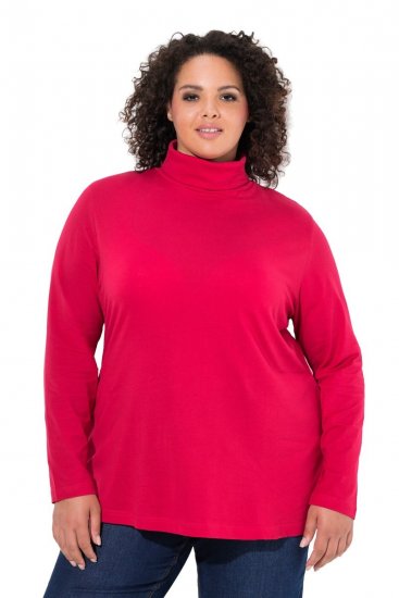 Ulla Popken Basic Long Sleeve Slim Fit Turtleneck Red - Sweaters & hoodies - Warme Sweatshirts, Hoodies & Truien