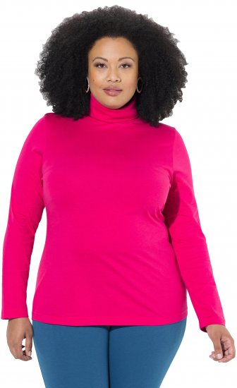 Ulla Popken Basic Long Sleeve Slim Fit Turtleneck Red Pink - Sweaters & hoodies - 