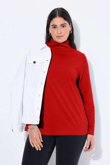 Ulla Popken Basic Long Sleeve Slim Fit Turtleneck Dark Berry - Sweaters & hoodies - Warme Sweatshirts, Hoodies & Truien