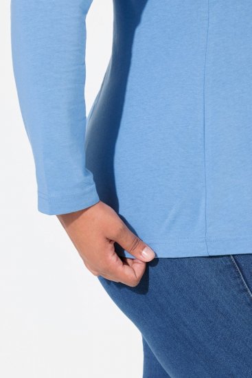 Ulla Popken Basic Long Sleeve Slim Fit Turtleneck Light Cornflower - Sweaters & hoodies - Warme Sweatshirts, Hoodies & Truien