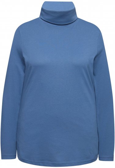 Ulla Popken Basic Long Sleeve Slim Fit Turtleneck Ink Blue - Sweaters & hoodies - 