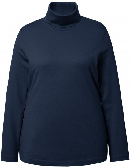 Ulla Popken Basic Long Sleeve Slim Fit Turtleneck Navy Blue - Sweaters & hoodies - 