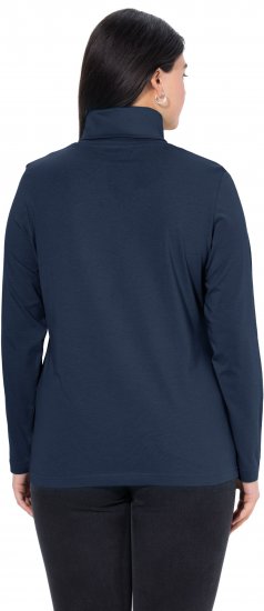 Ulla Popken Basic Long Sleeve Slim Fit Turtleneck Navy Blue - Sweaters & hoodies - 