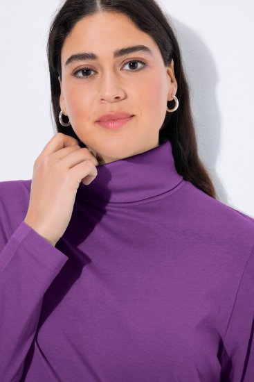Ulla Popken Basic Long Sleeve Slim Fit Turtleneck Purple - Sweaters & hoodies - Warme Sweatshirts, Hoodies & Truien