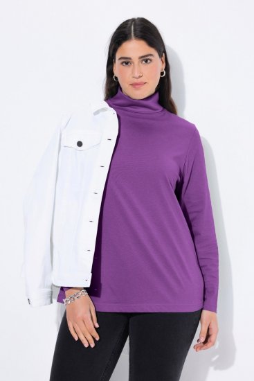Ulla Popken Basic Long Sleeve Slim Fit Turtleneck Purple - Sweaters & hoodies - Warme Sweatshirts, Hoodies & Truien