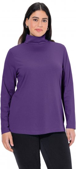 Ulla Popken Basic Long Sleeve Slim Fit Turtleneck Deep Violet - Sweaters & hoodies - 