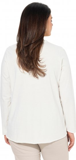 Ulla Popken Star Long Sleeve Graphic Tee Off-White - Bedrukte T-shirts voor dames - 