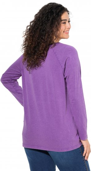 Ulla Popken Dream Rhinestone Lettering Long Sleeve Tee Light Plum - Bedrukte T-shirts voor dames - 