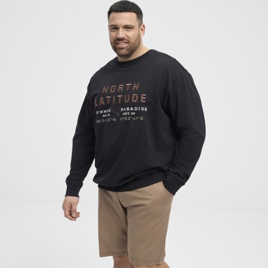 North Latitude Sweatshirt Black - Sweaters & hoodies - Sweaters & Hoodies Grote Maten Heren