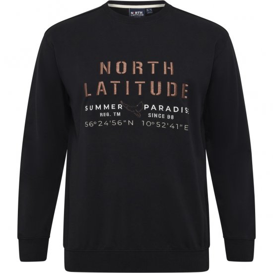 North Latitude Sweatshirt Black - Sweaters & hoodies - Sweaters & Hoodies Grote Maten Heren
