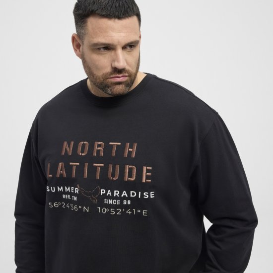 North Latitude Sweatshirt Black - Sweaters & hoodies - Sweaters & Hoodies Grote Maten Heren
