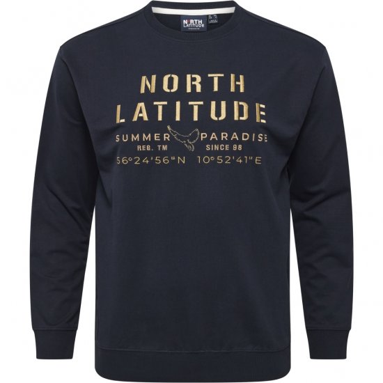 North Latitude Sweatshirt Navy - Sweaters & hoodies - Sweaters & Hoodies Grote Maten Heren