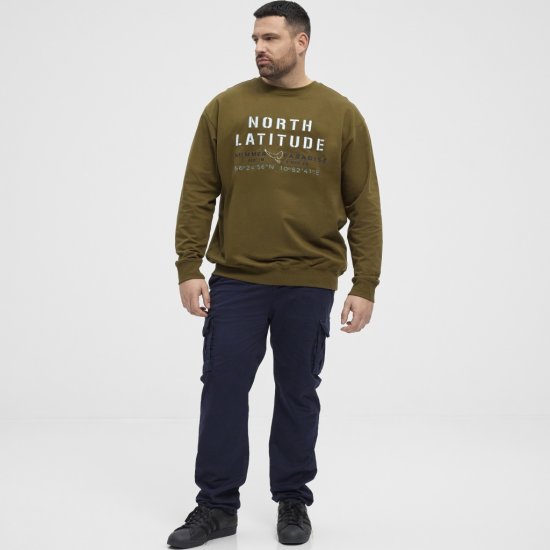 North Latitude Sweatshirt Army Green - Sweaters & hoodies - Sweaters & Hoodies Grote Maten Heren